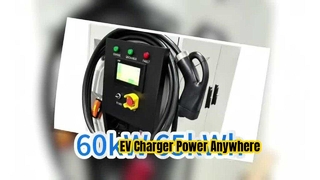 Максимальная мощность 60 кВт Номинальная мощность 65 кВтч Мощность IP55 Защита Мобильное зарядное устройство портативная зарядная станция