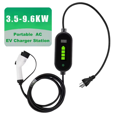 Хорошая цена. 3.5KW 9.6KW портативный зарядное устройство для электромобилей 16A 40A EVSE Sae J1772 Type 1 онлайн