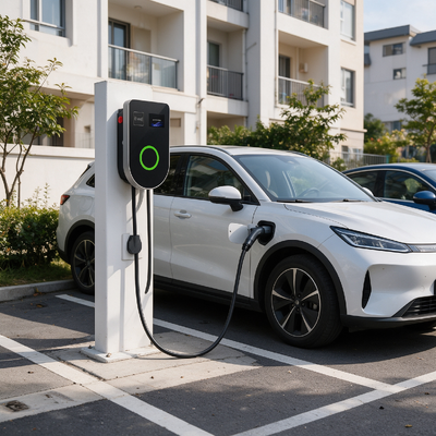 Хорошая цена. Стены и колонны У-образная зарядная станция Euro Type2 AC EV 11kW 16A 380V плюс минус 10 процентов IP54 4,59 дюйма LCD интегрированная полная защита от многочисленных опасностей EVSE Онлайн
