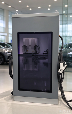 180kW Advertising Screen Series Dual Gun DC EV Charger 55 Inch LCD 10 Inch Touch Highway Service Area OCPP1.6J